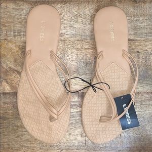 EXPRESS NUDE LEATHER STRAP SANDALS
